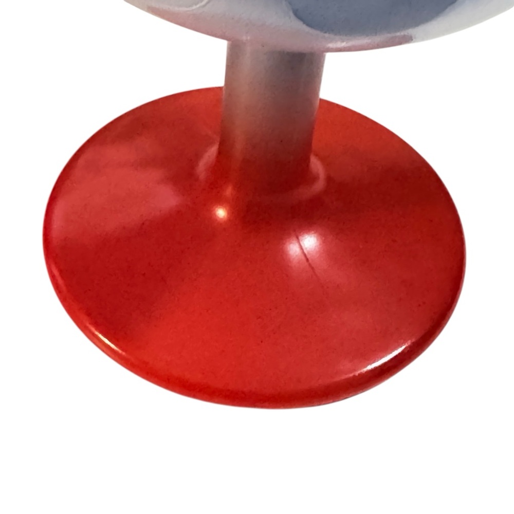Vintage Pair of Blue & Red Thumbprint Goblets | Stars Patriotic Pressed Glass 6" - Picture 8 of 16